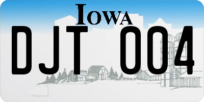 IA license plate DJT004