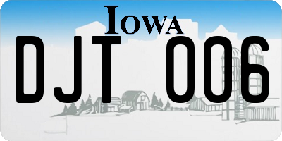 IA license plate DJT006
