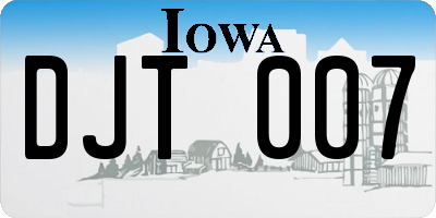 IA license plate DJT007