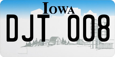 IA license plate DJT008
