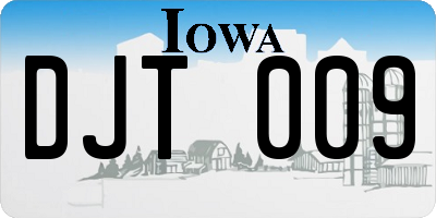 IA license plate DJT009