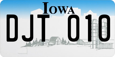 IA license plate DJT010