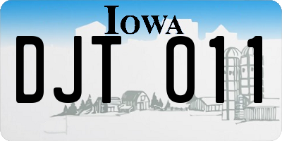 IA license plate DJT011