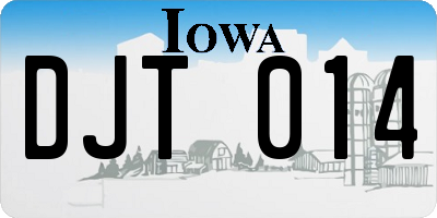 IA license plate DJT014