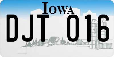 IA license plate DJT016