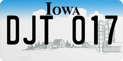 IA license plate DJT017