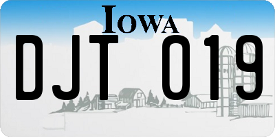 IA license plate DJT019