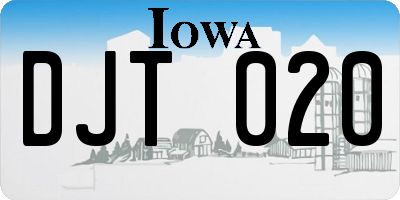 IA license plate DJT020