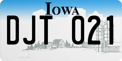 IA license plate DJT021