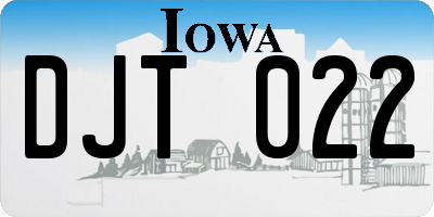 IA license plate DJT022