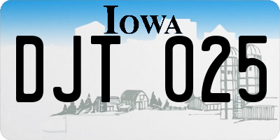 IA license plate DJT025