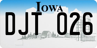 IA license plate DJT026