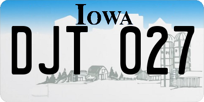 IA license plate DJT027
