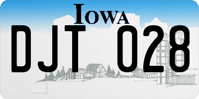 IA license plate DJT028