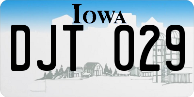 IA license plate DJT029