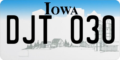 IA license plate DJT030