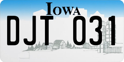 IA license plate DJT031