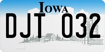 IA license plate DJT032