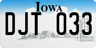 IA license plate DJT033