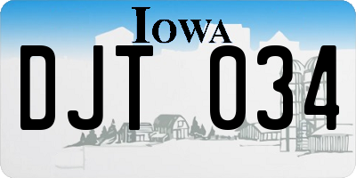 IA license plate DJT034