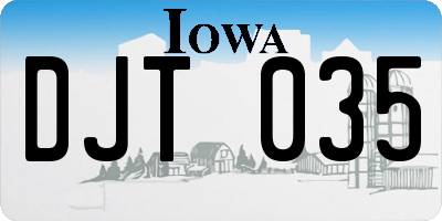 IA license plate DJT035