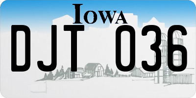 IA license plate DJT036