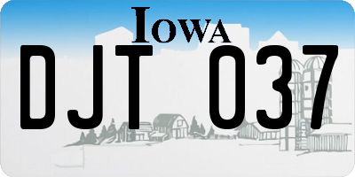 IA license plate DJT037