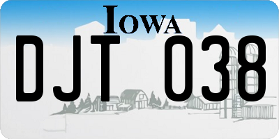IA license plate DJT038