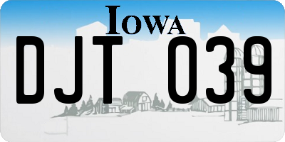 IA license plate DJT039