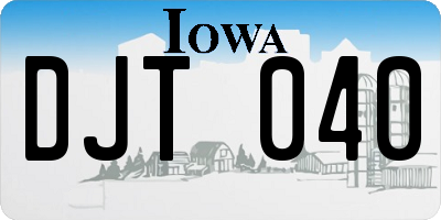 IA license plate DJT040