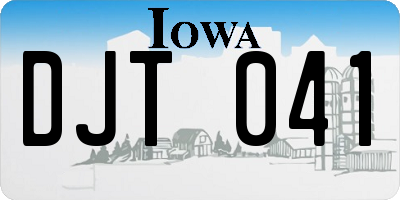IA license plate DJT041