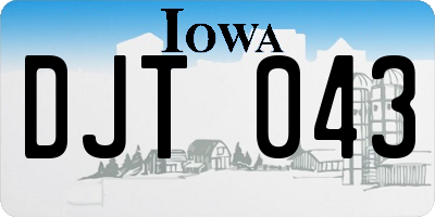 IA license plate DJT043