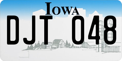 IA license plate DJT048