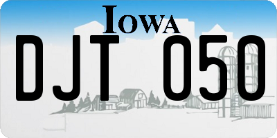 IA license plate DJT050