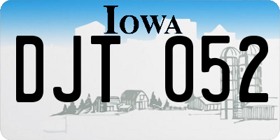 IA license plate DJT052