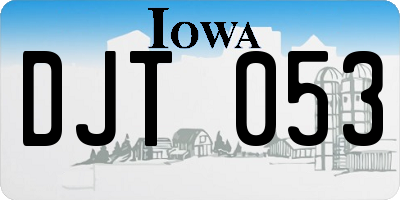 IA license plate DJT053