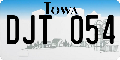IA license plate DJT054