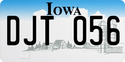 IA license plate DJT056