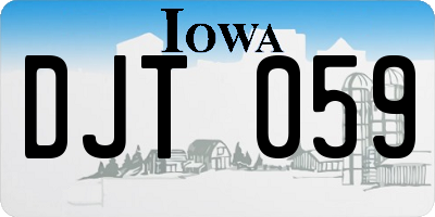 IA license plate DJT059