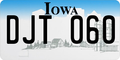IA license plate DJT060