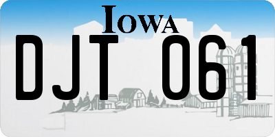 IA license plate DJT061