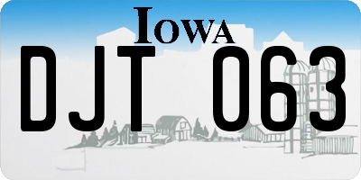 IA license plate DJT063