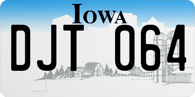 IA license plate DJT064