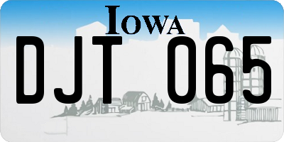 IA license plate DJT065
