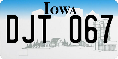 IA license plate DJT067