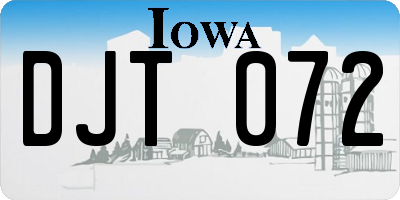 IA license plate DJT072