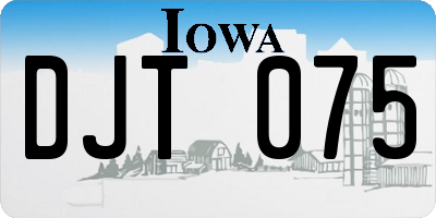IA license plate DJT075
