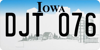 IA license plate DJT076
