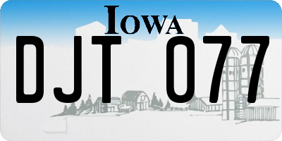 IA license plate DJT077