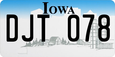 IA license plate DJT078